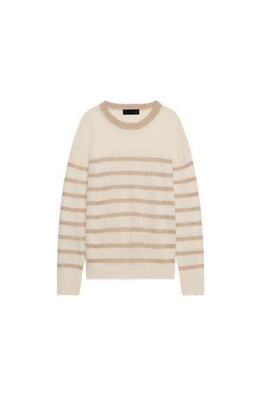 METALLIC THREAD STRIPED KNIT JUMPER - 975 by Zara