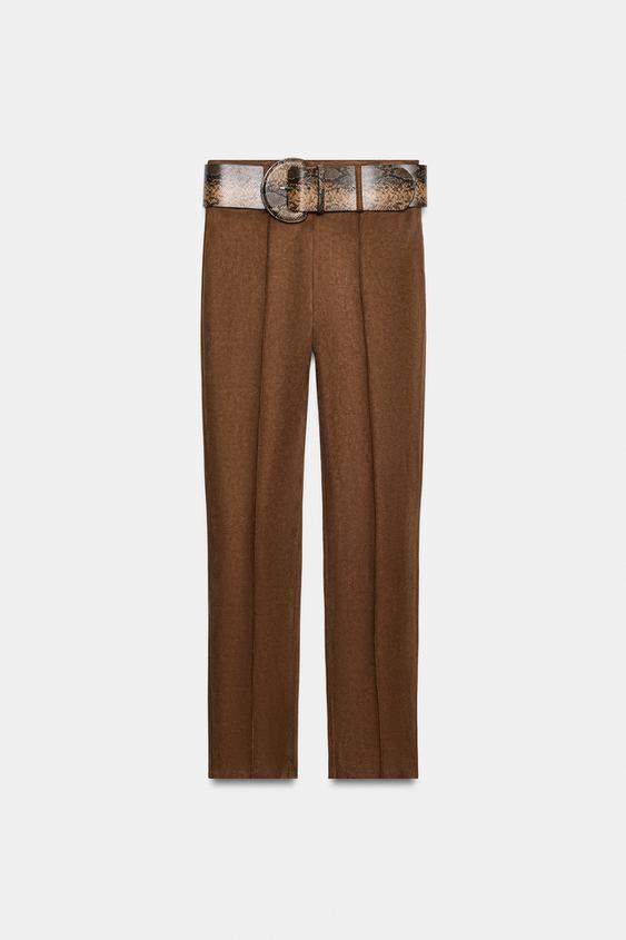 LEGGINGS EFFET DAIM AVEC CEINTURE - Camel moyen de Zara - Image 5