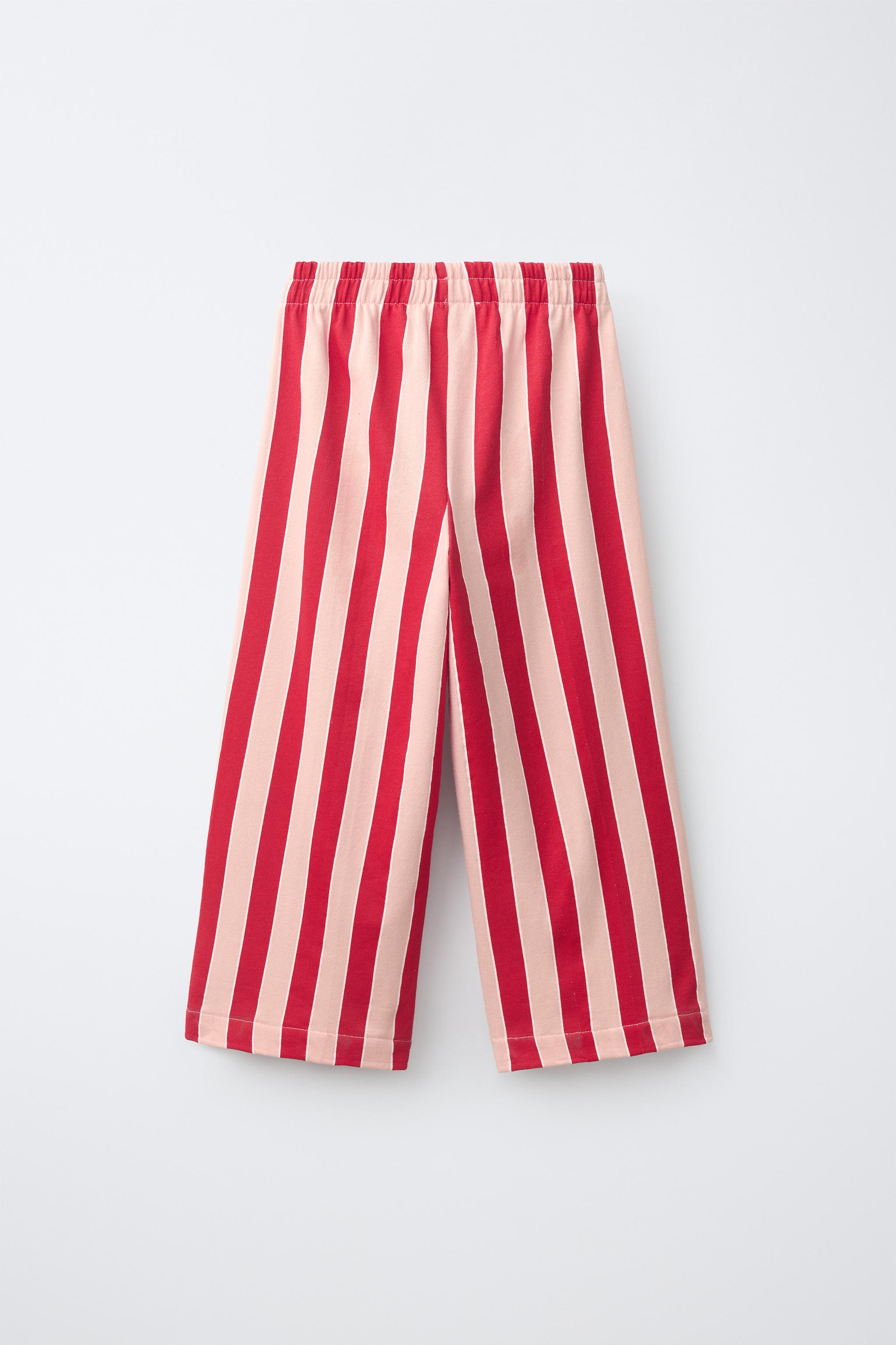 Детские брюки Zara STRIPED RELAXED FIT PANTS WITH LABEL — фото 3