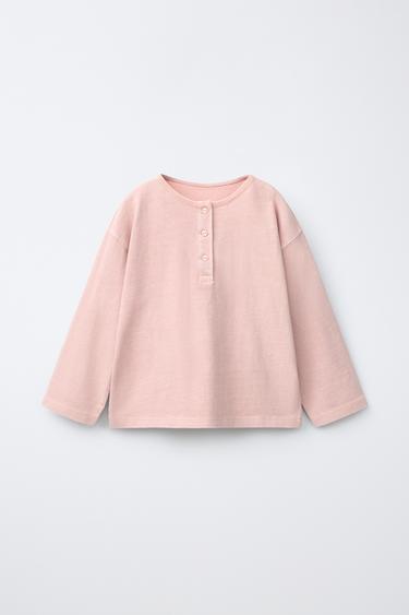 PLAIN HENLEY T-SHIRT - Pink by Zara