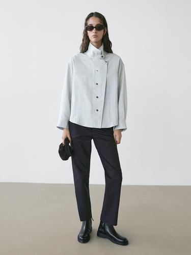 Camisa fluida detalle botones - Azul claro de Zara - Imagen 0
