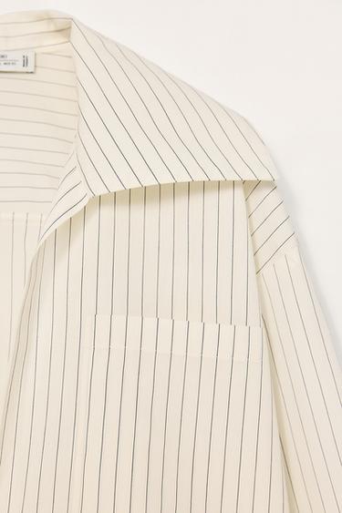 LIMITED EDITION STRIPED SHIRT WITH VENTS - Ecru / Black by Zara - Image 4