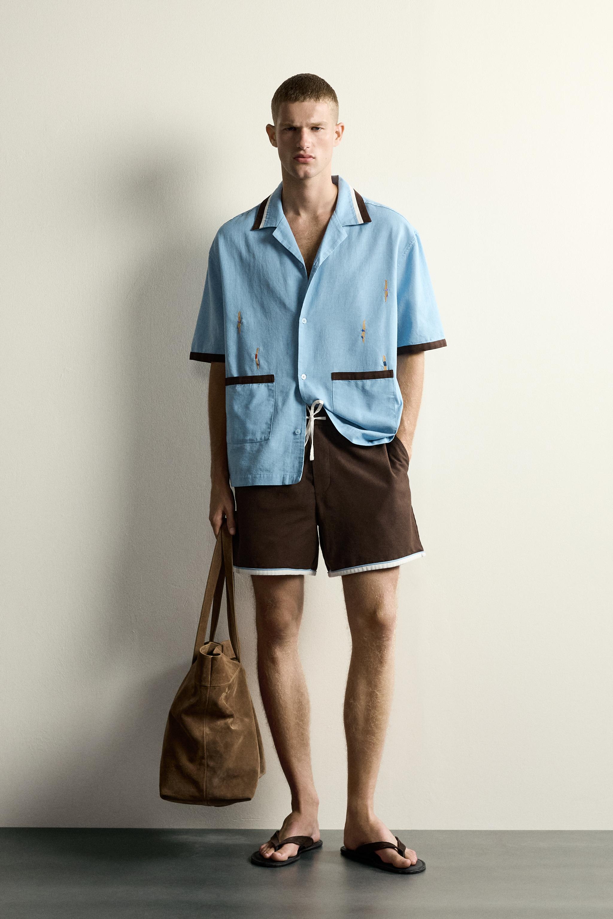 SWIMMER EMBROIDERY RELAXED FIT SHIRT