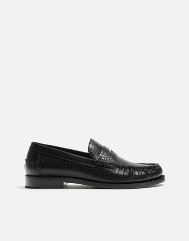 MOCASÍN GRAVADO - Negro de Zara