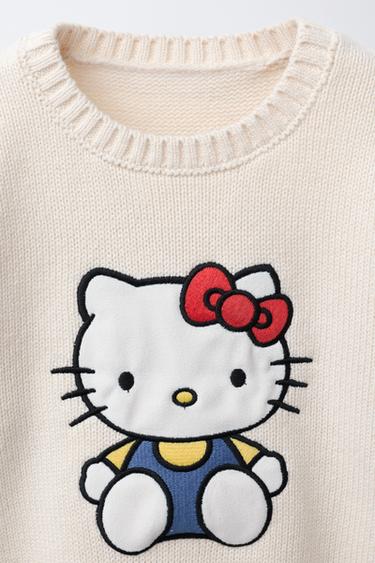 HELLO KITTY © SANRIO KNIT SWEATER - Ecru by Zara - Image 2