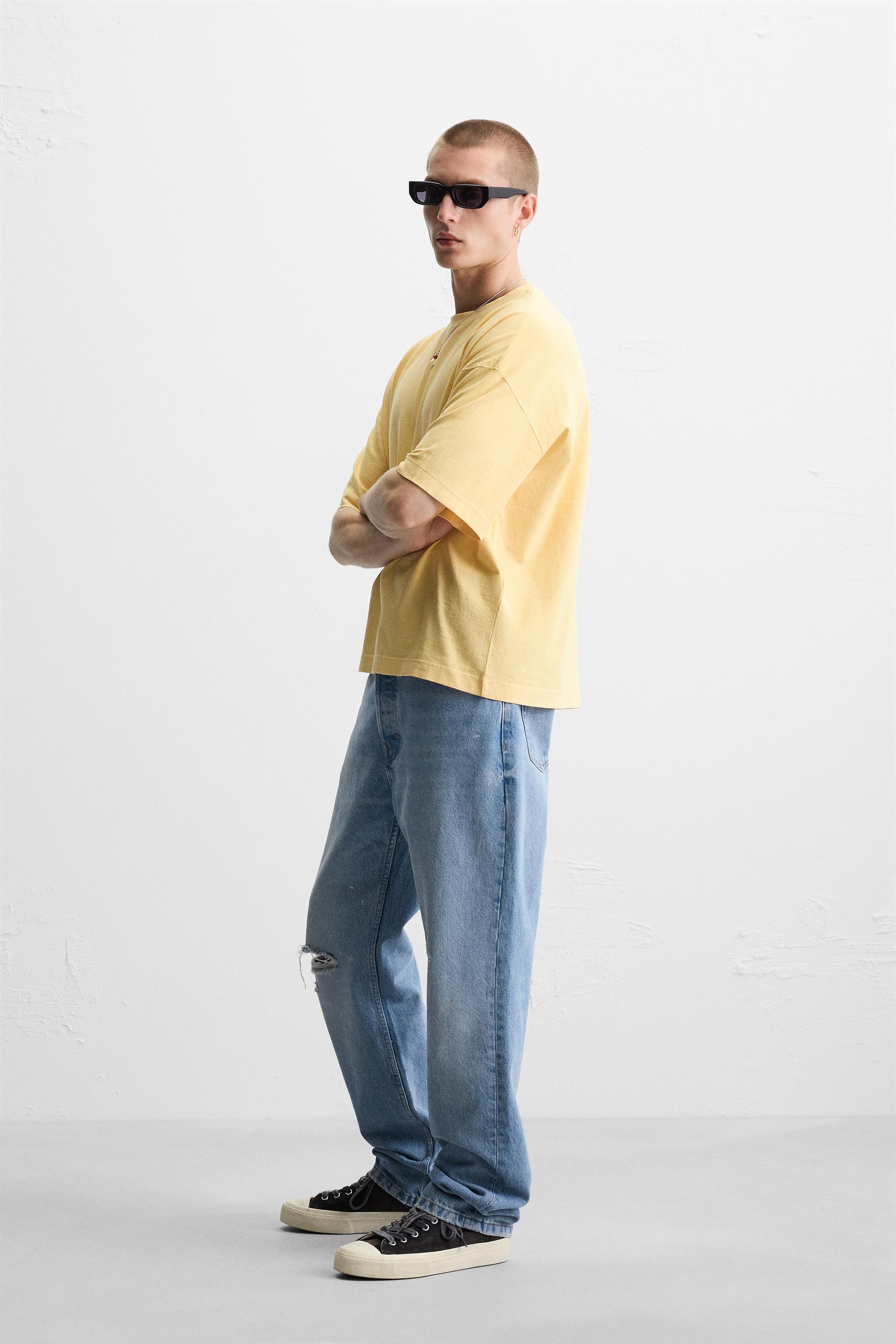 BASIC BOXY FIT T-SHIRT - Washed green | ZARA United States