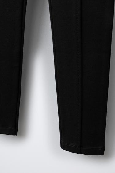 PONTE DI ROMA KNIT LEGGINGS WITH BUTTONS - Black by Zara - Image 3