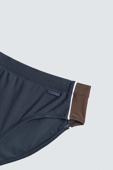 SLIP DE BAIN COULEUR BLOCK - Bleu marine de Zara - Image 2
