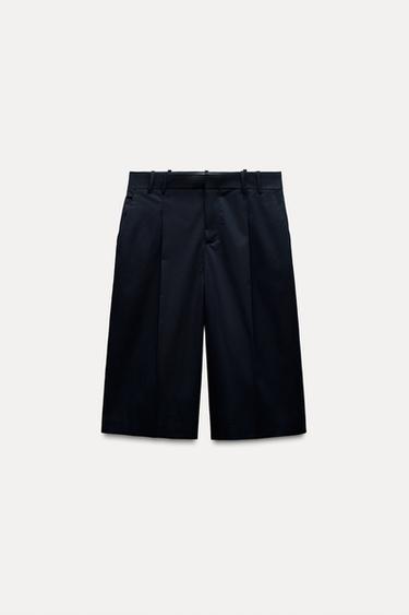 ZW COLLECTION LONG BERMUDA SHORTS - Navy blue by Zara