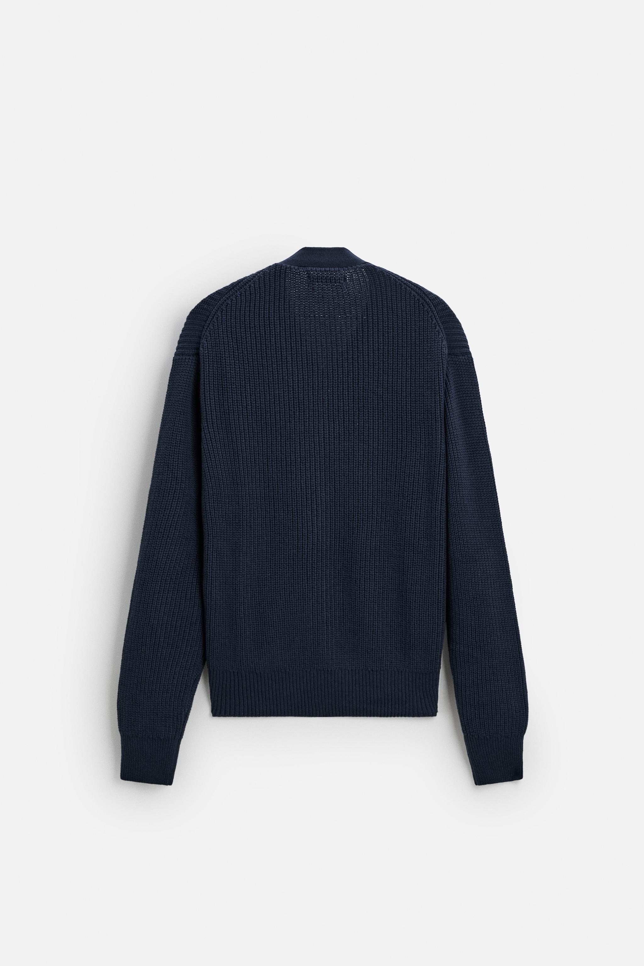 ZARA MERINO WOOL selling CARDIGAN NAVY BLUE