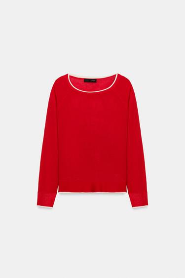 JERSEY PUNTO DOBLE - Rojo de Zara - Imagen 0