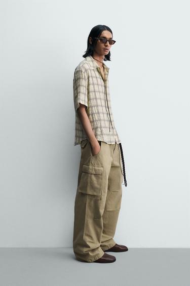 RELAXED FIT CHECK JACQUARD SHIRT - Pastel yellow by Zara - Image 3