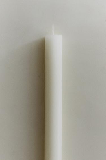 PACK OF LONG DECORATIVE CYLINDRICAL CANDLES (PACK OF 4) - White by Zara