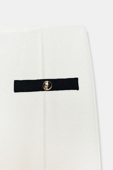 TEXTURED CULOTTES - Ecru / Navy by Zara - Image 7