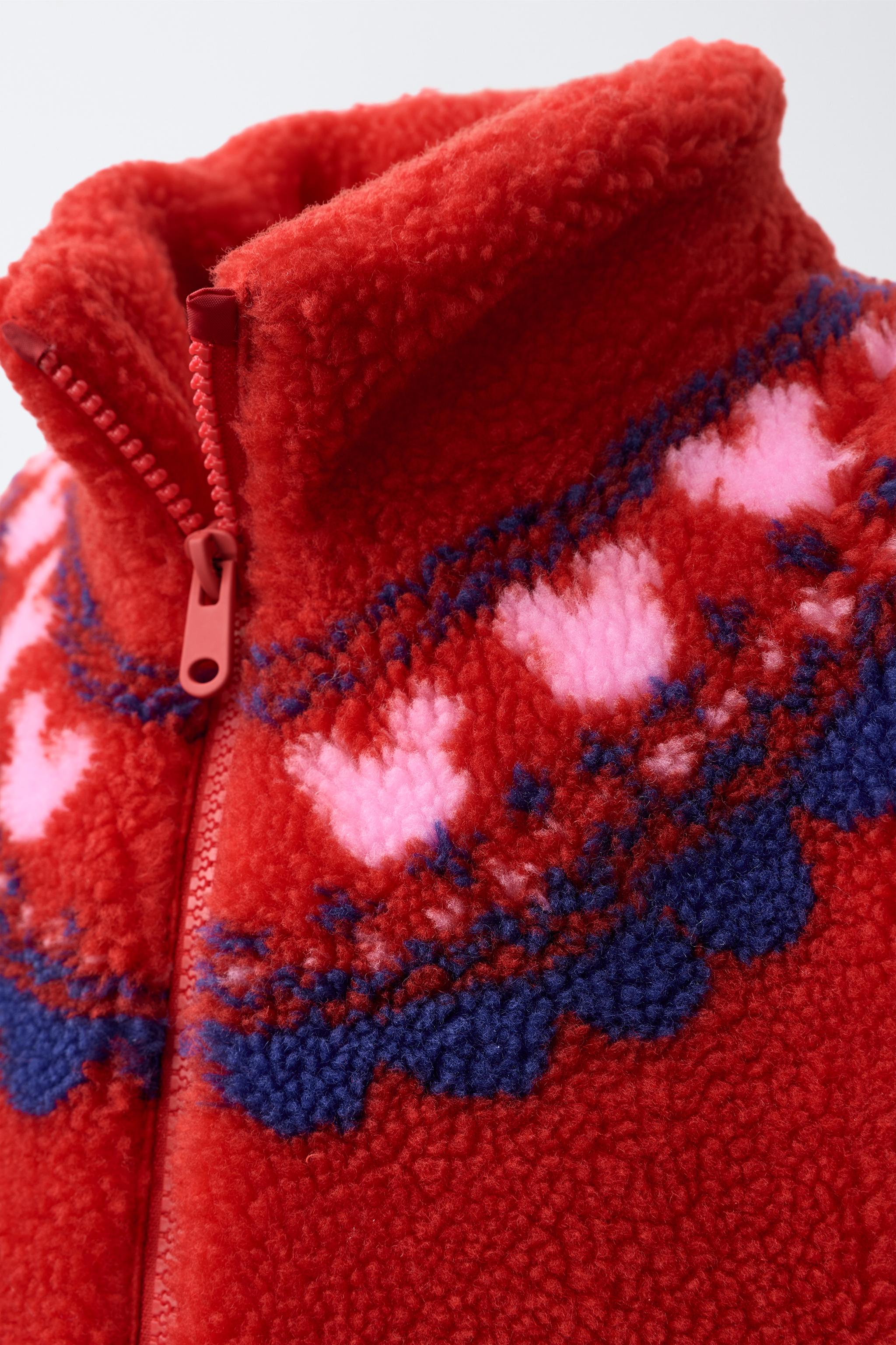 PRINTED FAUX SHEARLING JACKET