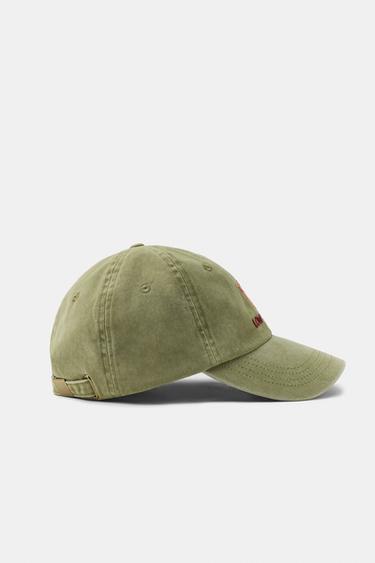 CASQUETTE EN SERGE BRODÉE CAPYBARA - Kaki clair de Zara - Image 4