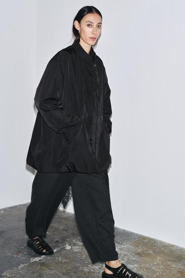 VESTE OVERSIZE EN NYLON ZW COLLECTION - Noir de Zara - Image 3