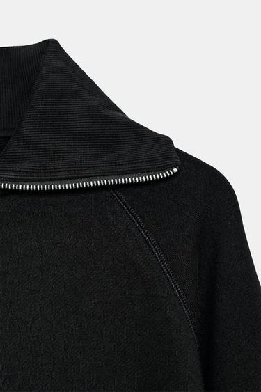 VESTE MOLLETON ZIPPÉE - Noir de Zara - Image 7