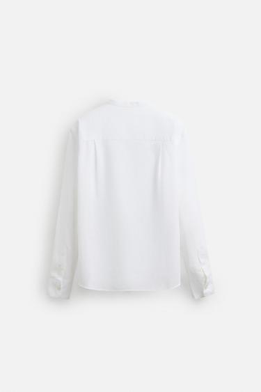 CHEMISE POLO LIN ET COTON - Blanc de Zara - Image 8