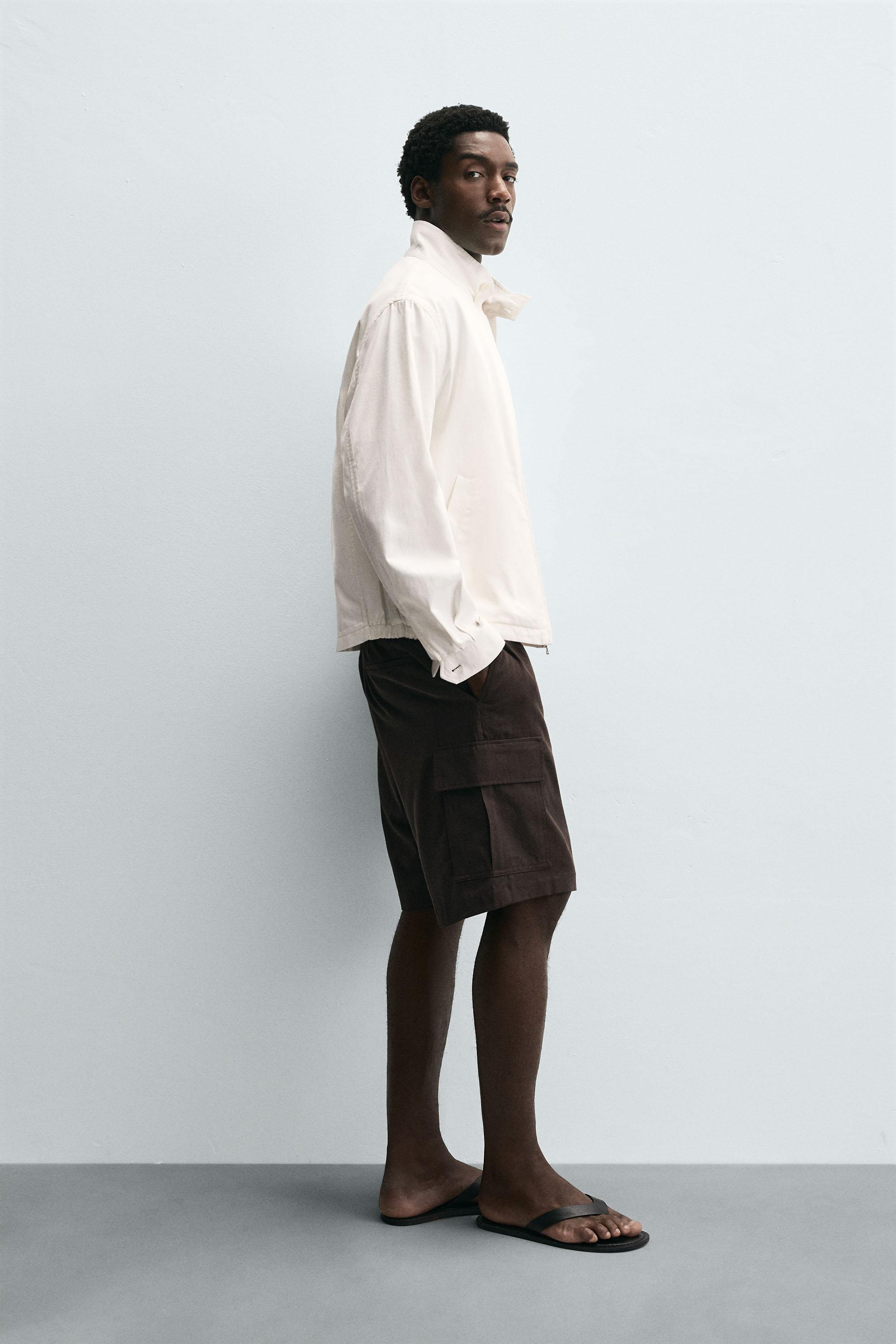 LYOCELL-COTTON CARGO SHORTS