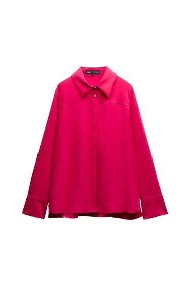 SHIRT WITH FAUX PEARL BUTTON