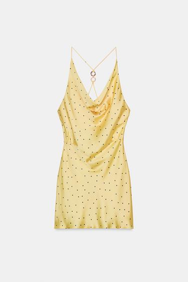 VESTIDO MINI LUNARES - Amarillo de Zara