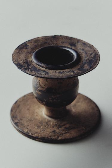 SMALL IRON TEALIGHT HOLDER - Black by Zara