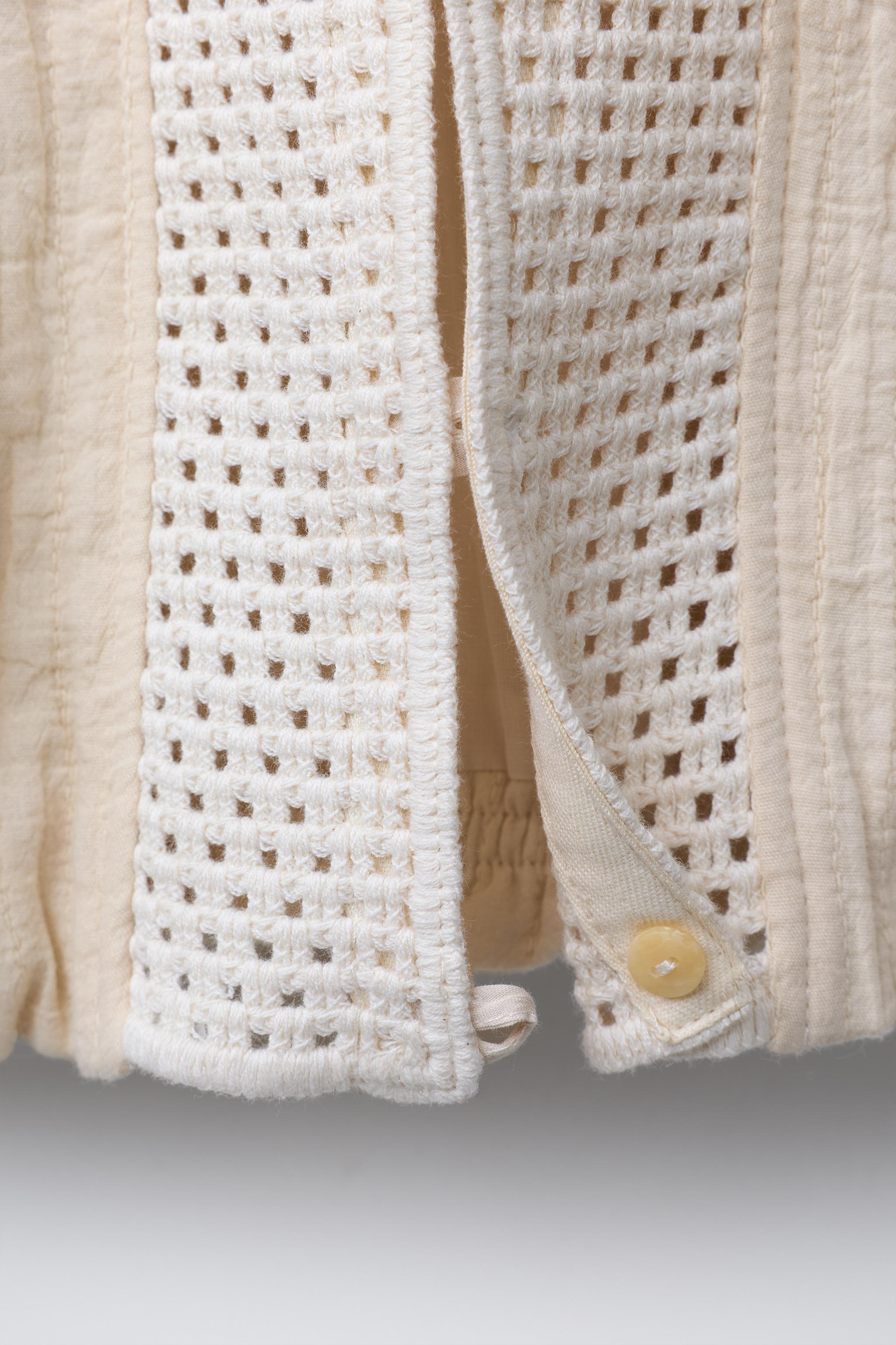 VESTE COL EN MAILLE CROCHET