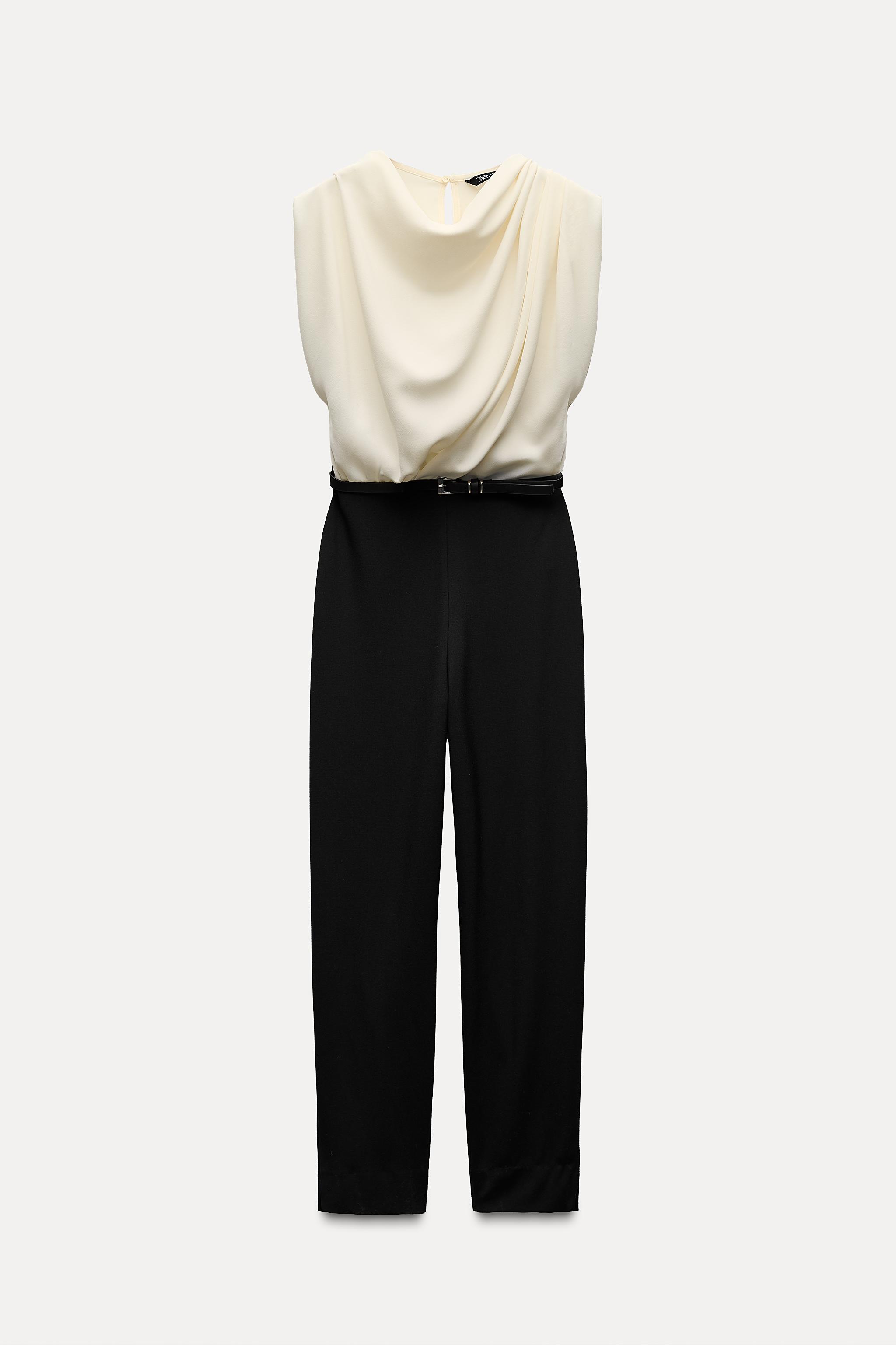 Crepe jumpsuit zara on sale