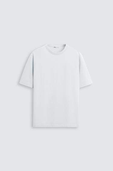 Zara BASIC MEDIUM WEIGHT T-SHIRT - Light blue