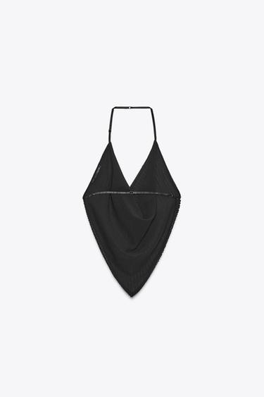 TOP DRAPÉ FANTAISIE - Noir de Zara - Image 6