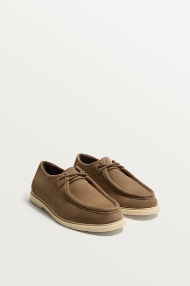 CHAUSSURES CASUAL EN CUIR - Marron de Zara