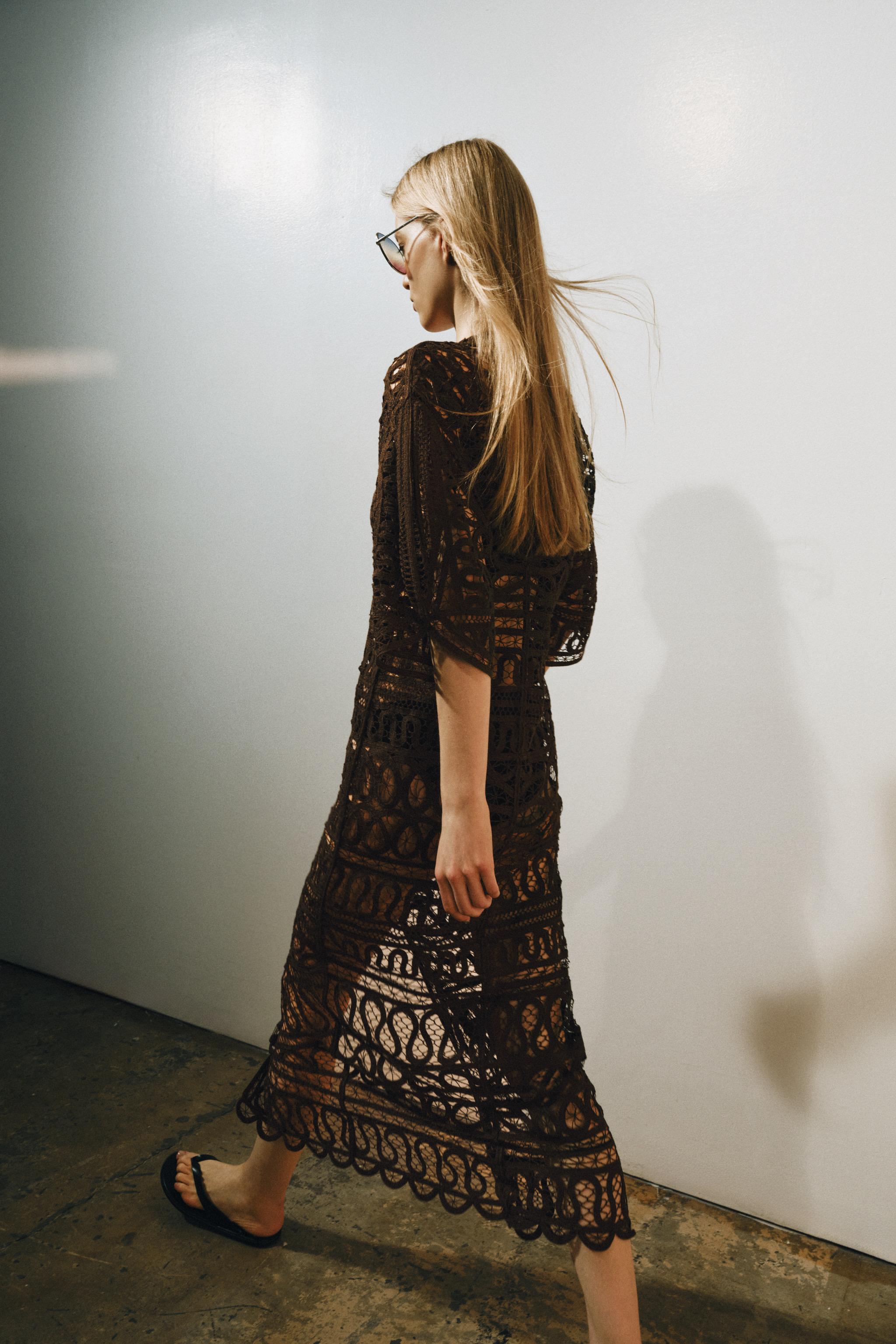crochet zara dress White Lace Spaghetti Strap Mini Straight hem Zara Rose Crochet Maxi Dress