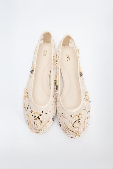 باليرينا مسطحة بلمعات - خَام الخاص بـ Zara