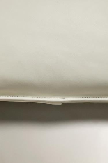 STITCHED LEATHER CUSHION COVER - Ecru by Zara