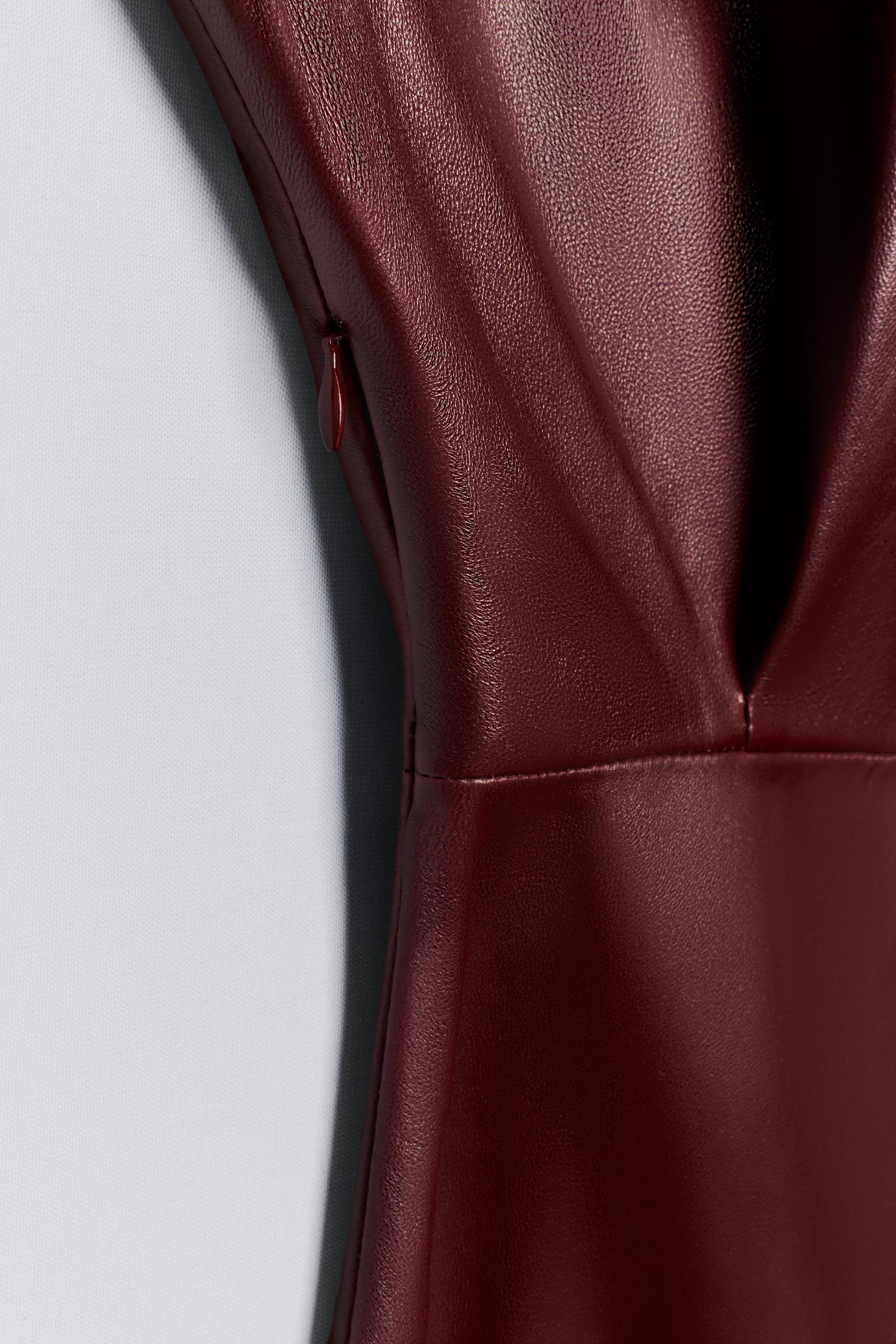 burgundy leather dress zara Look 29 Brown / 45 inch