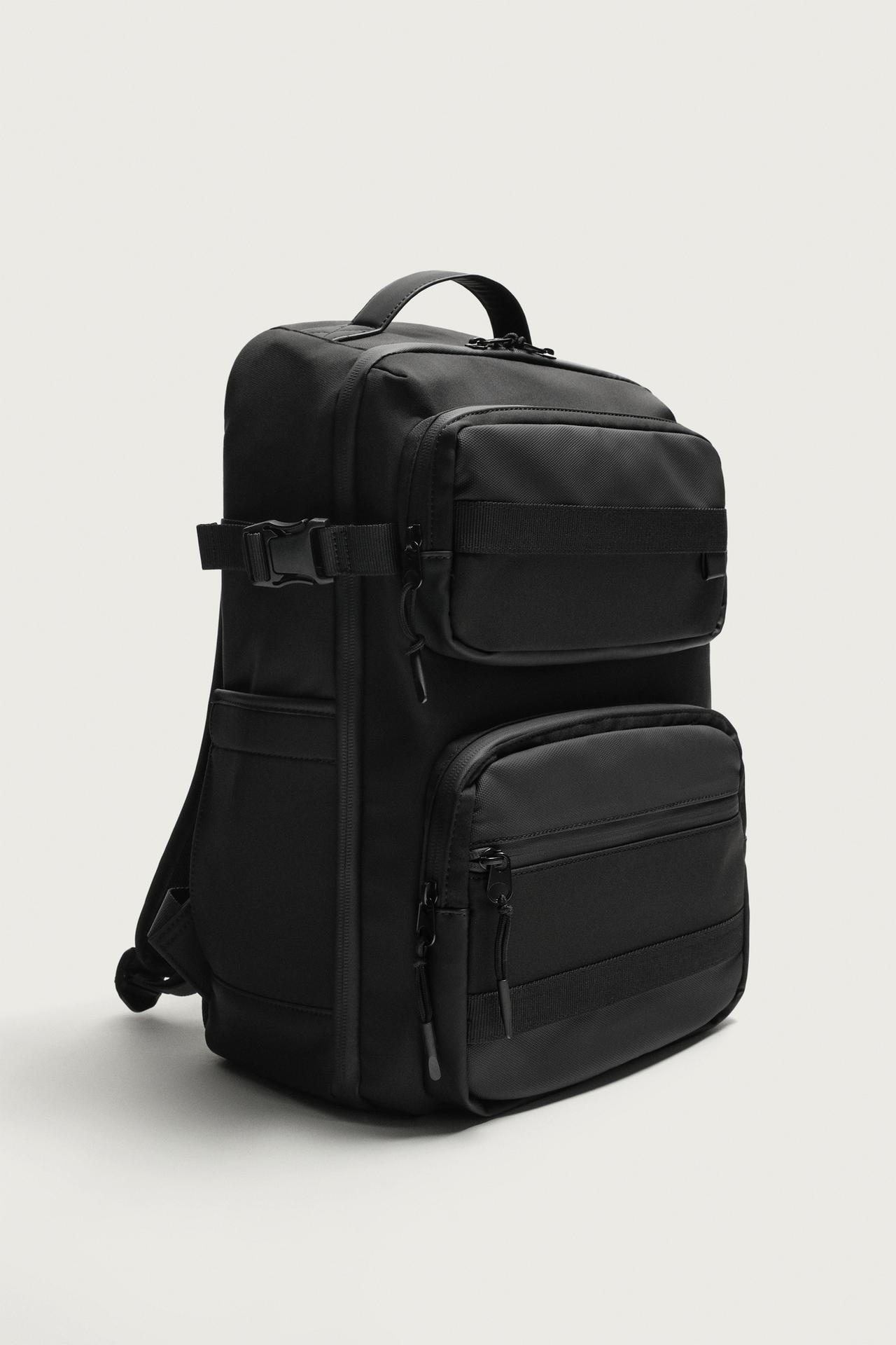 MULTIPOCKET TECHNICAL BACKPACK — Black