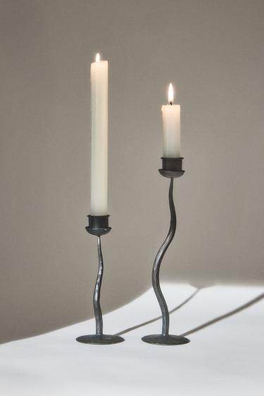 WAVY IRON CANDLEHOLDER - Bronze by Zara