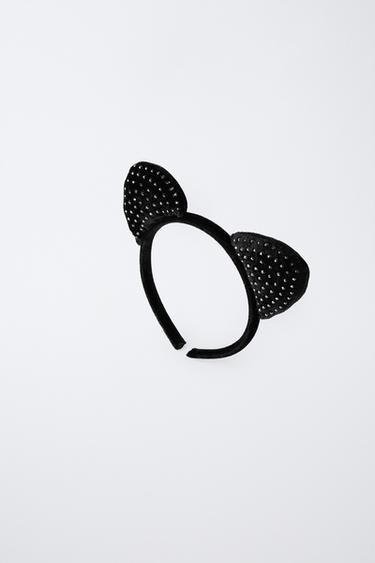 RHINESTONE EAR HEADBAND - Black by Zara