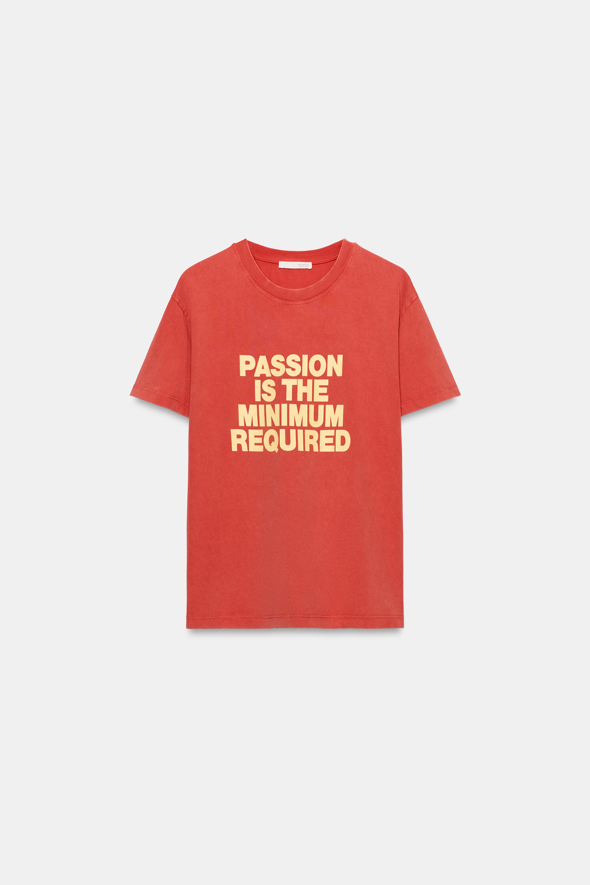 WASHED EFFECT TEXT T-SHIRT