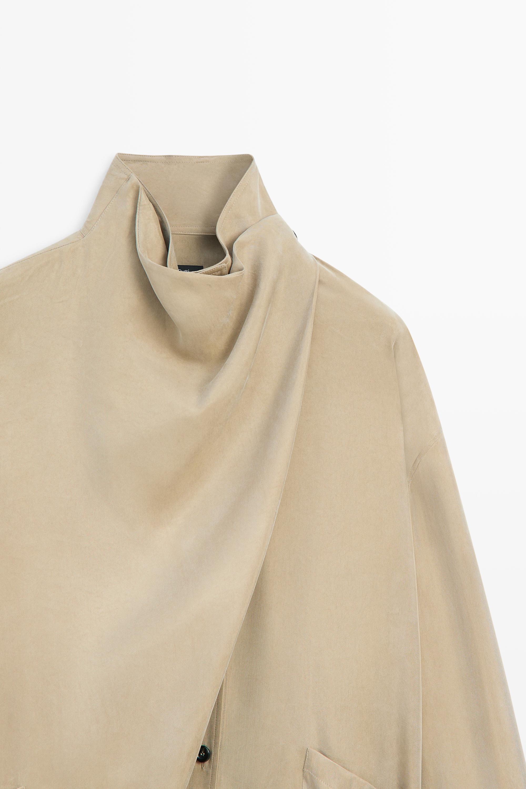 High neck wrap shirt