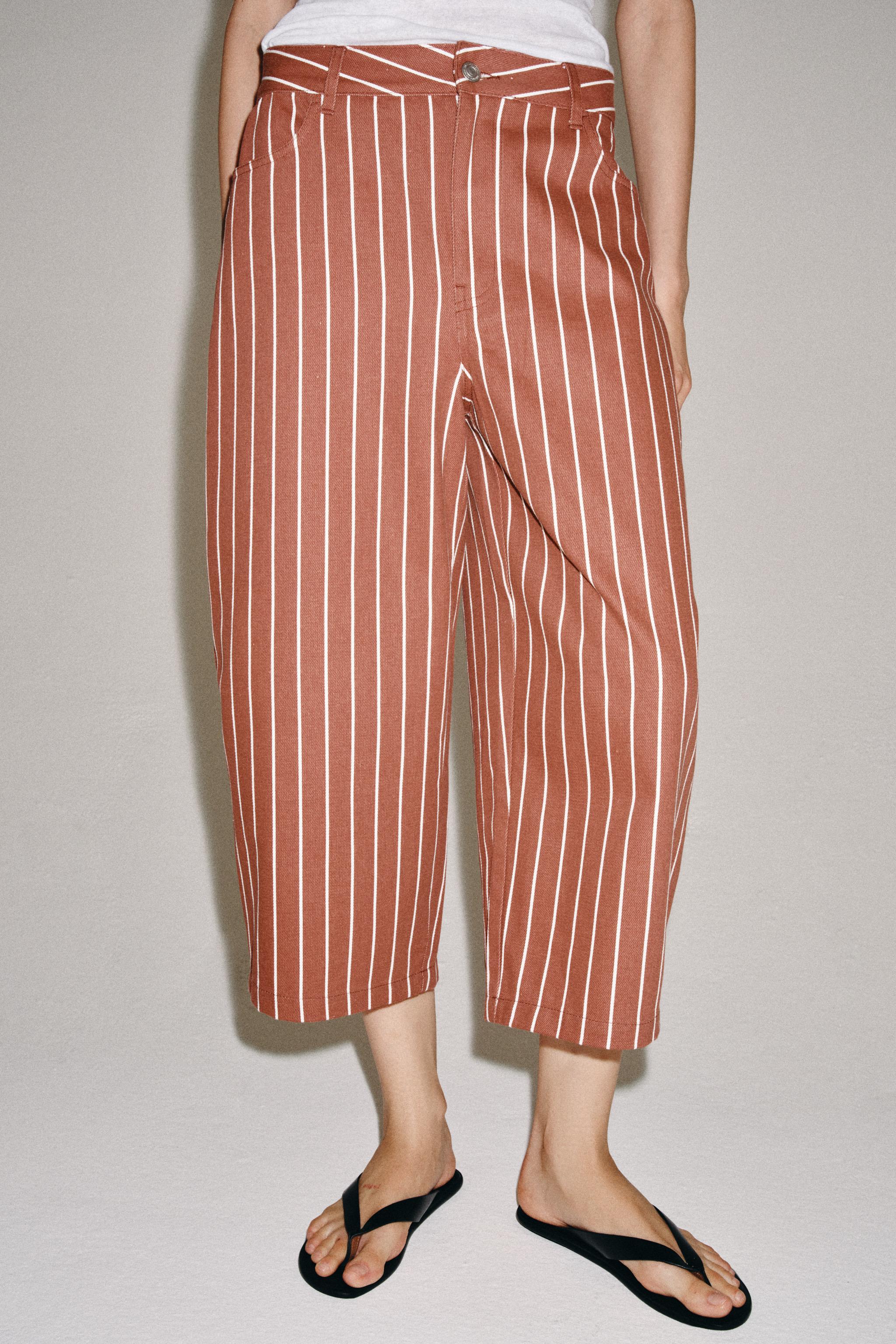 ZW COLLECTION CROPPED STRIPED TROUSERS