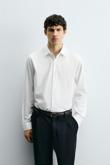 CAMISA SLIM FIT ESTRUCTURA - Blanco de Zara