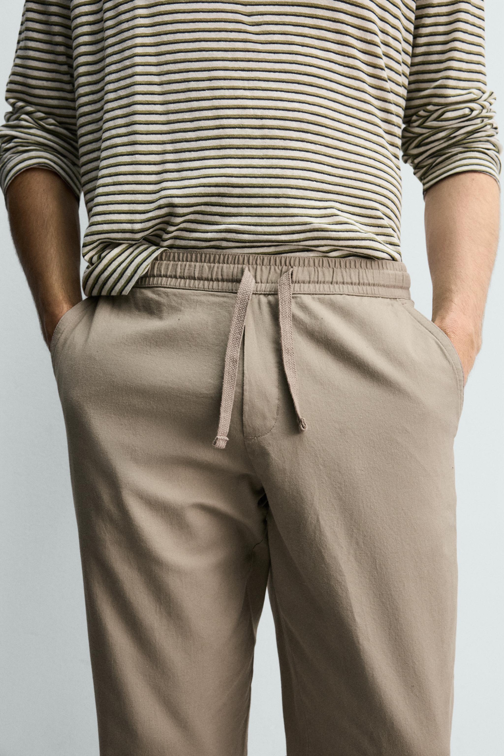COTTON-LINEN RELAXED FIT PANTS