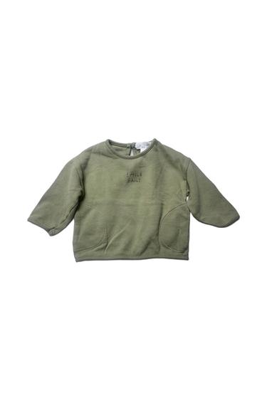 SMILE DAILY TEXT SWEATSHIRT WITH POCKETS. RIB COLLAR.