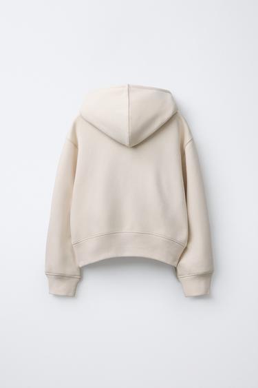 BASIC LABEL HOODIE - Ecru by Zara - Image 1