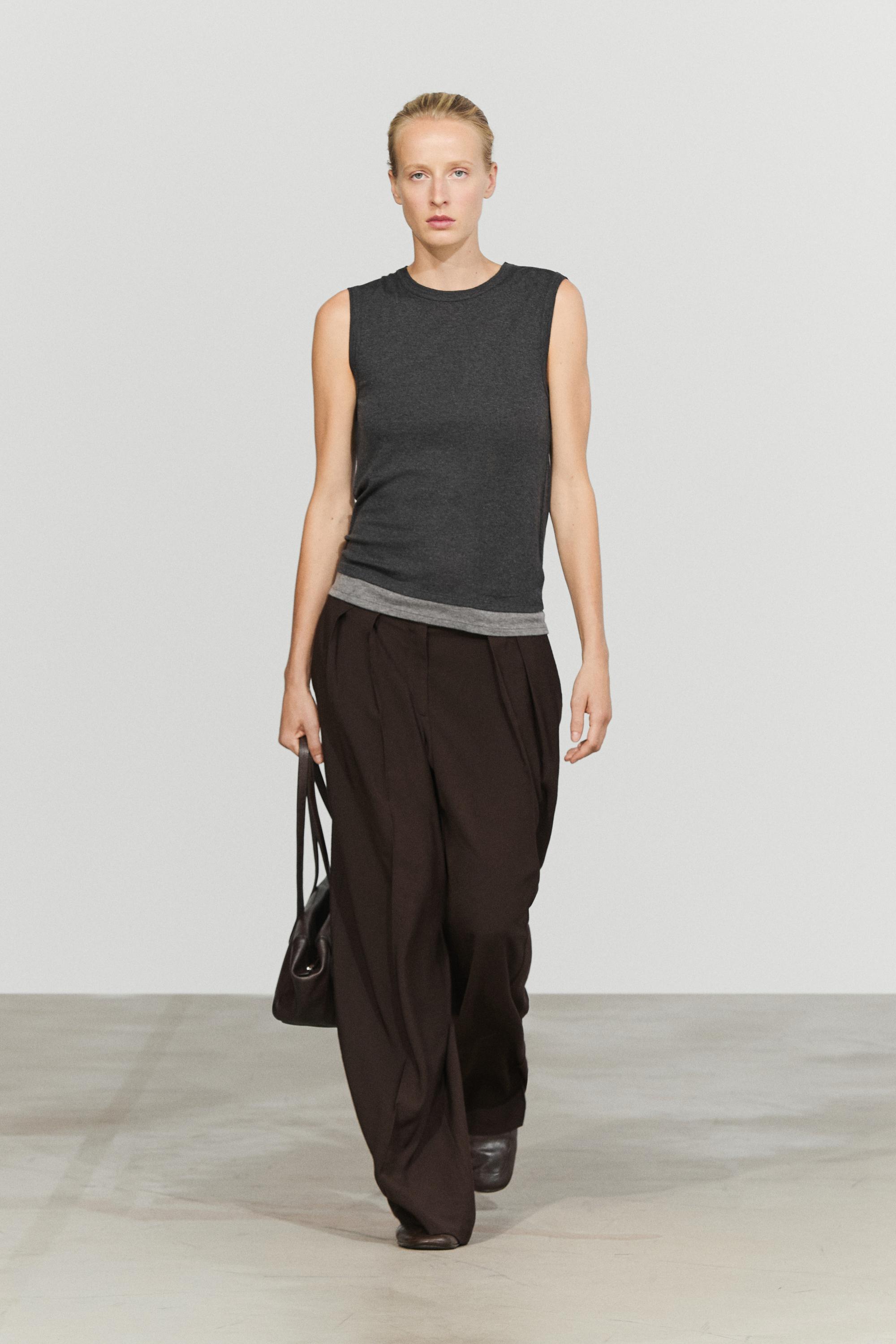 Wool blend double-layer T-shirt — Cobalt