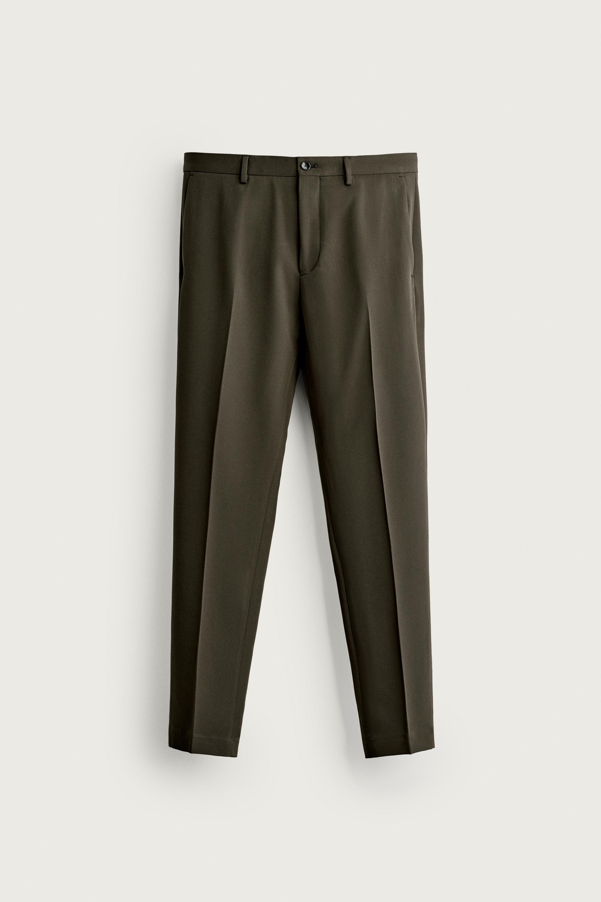 COMFORT SUIT PANTS — Dark green