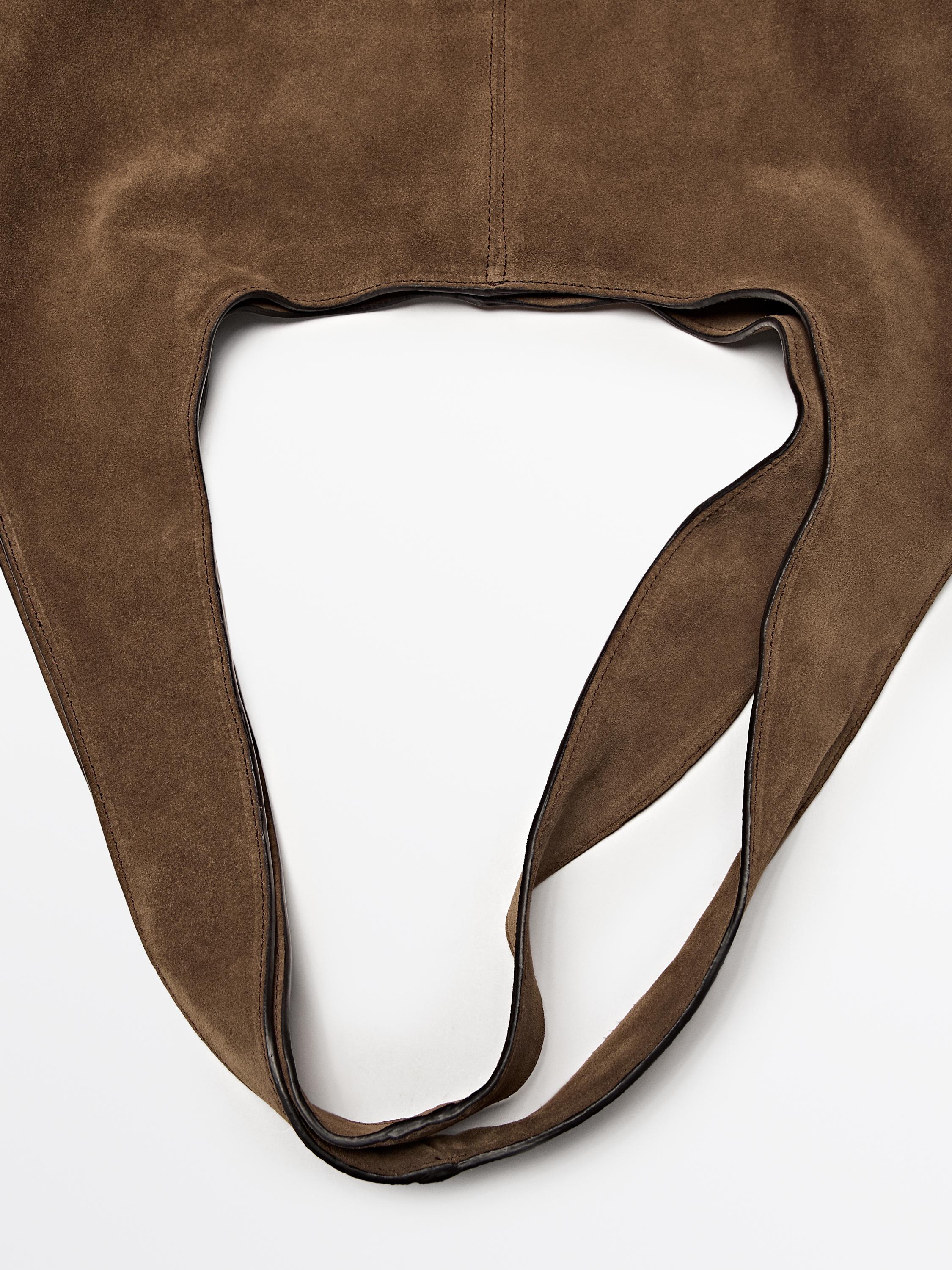 Split leather maxi tote bag