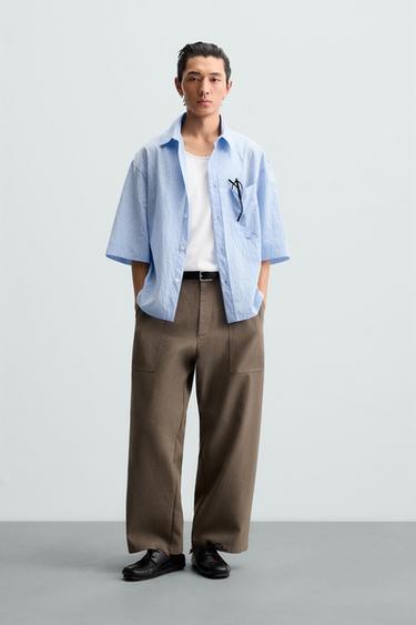 STRIPED SHIRT - Sky blue by Zara - Image 0